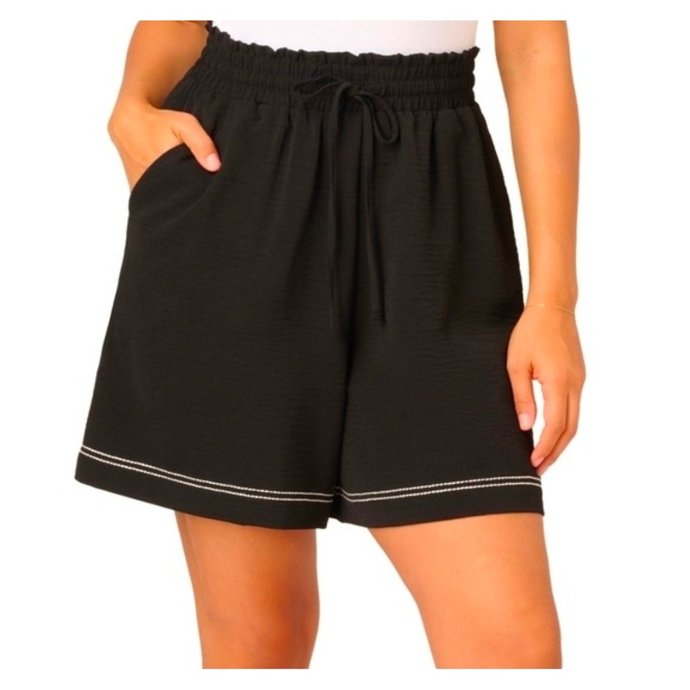 Adrianna Papell Airflow Pull On Shorts Navy Blue Smocked Waist 1958150 Mens M